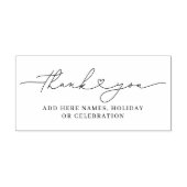 感謝の言葉のスタンプ | エレガントなハートのカリグラフィー名 ラバースタンプ (インプリント)