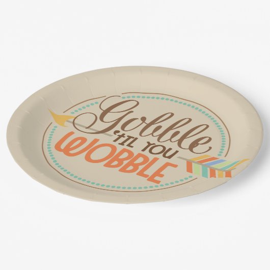 感謝の言葉をぐらつかせるまでゴブルプレート ペーパープレート (アングル)