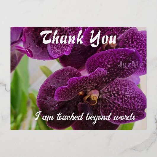 感謝の言葉を言う 箔シーズンポストカード (正面)