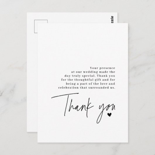 感謝の言葉 ウェディング ハート 感謝のメッセージ ポストカード (正面/裏面)