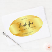 感謝の言葉 ゴールドの手書きテンプレート 楕円形シール (封筒)