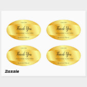 感謝の言葉 ゴールドの手書きテンプレート 楕円形シール (シート)