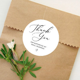 感謝の言葉 スクリプト エレガント ハート 小規模ビジネス ラウンドシール