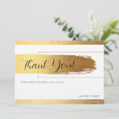 感謝の言葉 スクリプト タイポグラフィー ゴールド ボーダー サンキューカード (スタンド正面)
