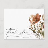 感謝の言葉 ワイルドフラワーの水彩画 ポストカード (正面)