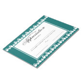 感謝の証書に書かれた商品 ノートパッド (アングル)