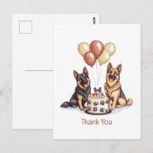 感謝の誕生日ドイツシェパード犬 ポストカード (正面/裏面)