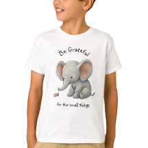 感謝の象グラフィックTシャツ