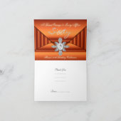 感謝の象牙のブロンズオレンジの誕生日パーティーの宝石 サンキューカード (内部)