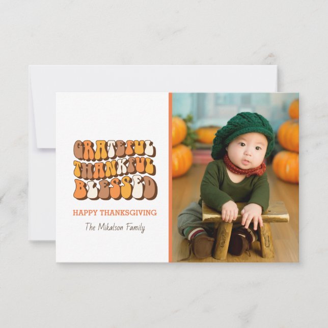 感謝の賛美タイポグラフィフォトカード (正面)