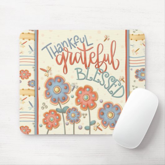 感謝の賛美フローラドラゴンフライおもしろい マウスパッド (マウス)