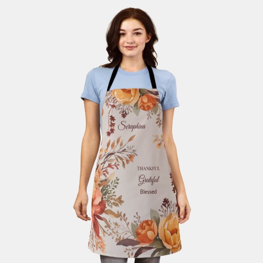 感謝の賛美フローラ感謝祭 エプロン (着用した状態)