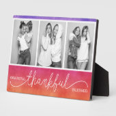感謝の賛美三モダン枚の写真 フォトプラーク (側面)