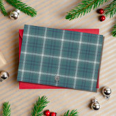 感謝の賛美家族の写真のティール（緑がかった色）のプリッドクリスマス シーズンカード