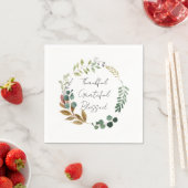 感謝の賛美秋リーフ素朴モダン スタンダードカクテルナプキン (インサイチュ)