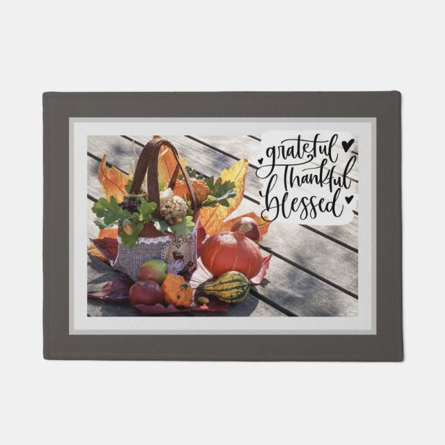 感謝の賛美秋感動的 ドアマット (正面)