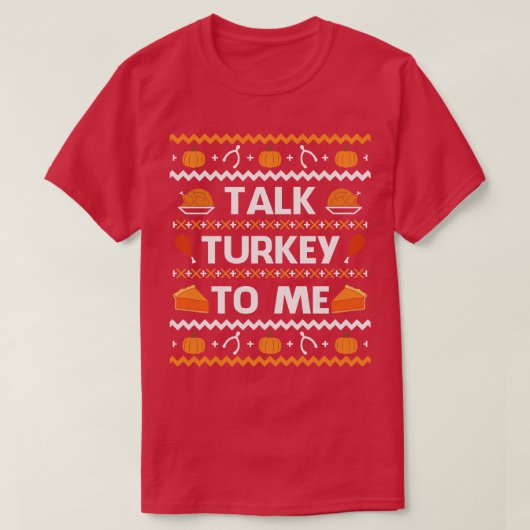 感謝の贈り物に七面鳥おもしろいを言う Tシャツ (デザイン正面)