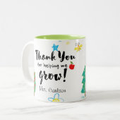 感謝の贈り物を育救済ててくれてありがとう ツートーンマグカップ (正面左)