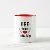感謝の贈り物パパ：あなたは素晴らしいコーヒーである ツートーンマグカップ (中央)