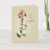 感謝の赤い山花、宗教的 サンキューカード (正面)