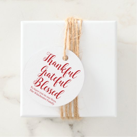 感謝の赤い賛美スクリプトの文字休日 フェイバータグ (インサイチュ)