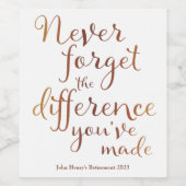 感謝の退職引用文 ワインラベル (シングルラベル)