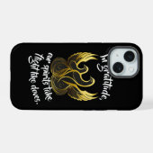 感謝の金の翼 iPhone 15ケース (裏面横)