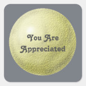 感謝の金ゴールドサークルモダンありがとう スクエアシール (正面)