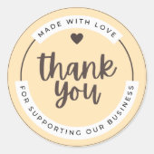 感謝の開花エレガント：ありがとうステッカーSe ラウンドシール (正面)