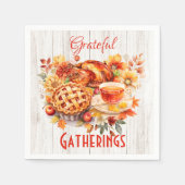 感謝の集まり – Thanksgiving スタンダードカクテルナプキン (正面)