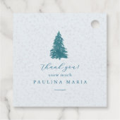 感謝の雪の多くの冬キンセアニェラ松の木 フェイバータグ (裏面)
