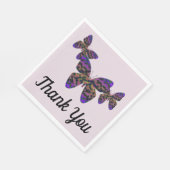 感謝の食事の蝶カラフル感謝 スタンダードランチョンナプキン (角)