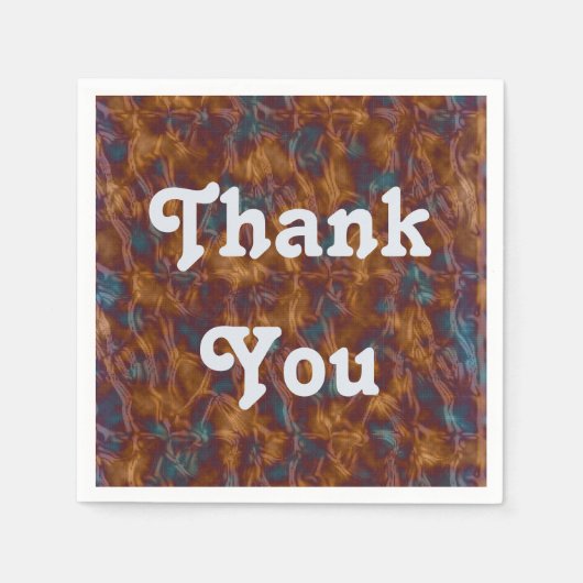 感謝の食事エレガント金ゴールド青ありがとう スタンダードカクテルナプキン (正面)