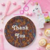 感謝の食事金ゴールド青スワールカラーサンキュー ペーパープレート (パーティー)