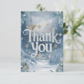 感謝の魅力的雪ハッピーホリデー サンキューカード (スタンド正面)