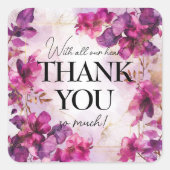 感謝の魔法：水色 スクエアシール (正面)