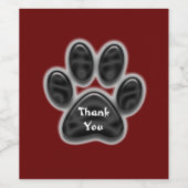 感謝の黒いポープリントドッグ愛好家の感謝 ワインラベル (シングルラベル)