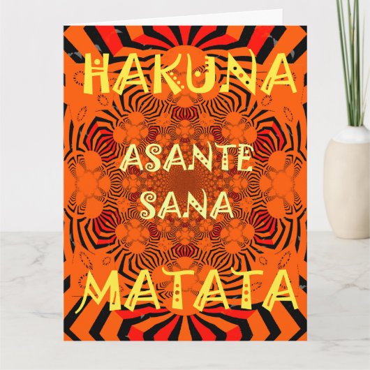 感謝のAsanteサナHakuna Matataありがとう サンキューカード (正面)