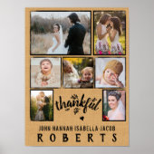 感謝のBurlapファームハウス7家族の写真コラージュ ポスター (正面)