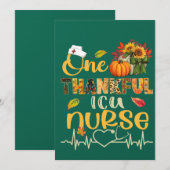 感謝のICU看護師 ポンプキン 聴診器 感謝祭 招待状 (正面/裏面)