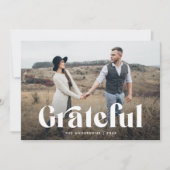 感謝はっきりしたのタイポグラフィ写真 シーズンカード (正面)