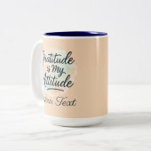 感謝は私の態度の水の色カスタマイズ可能 ツートーンマグカップ (正面左)