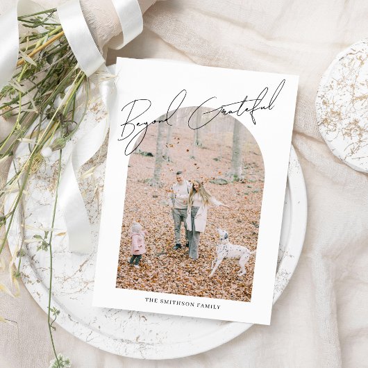 感謝をこえて モダン ミニマル フォト アーチ シーズンカード