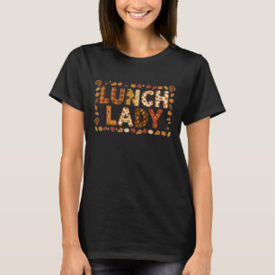 感謝をこめてカフェテリアの七面鳥の食事 学校給食のおばさん Tシャツ