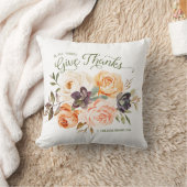 感謝をすべてのことに 花のローズ クッション (ブランケット)