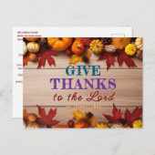 感謝をカスタマイズ 「 主に感謝をささげます 」 ポストカード (正面/裏面)