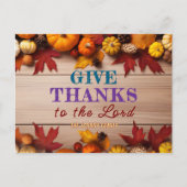 感謝をカスタマイズ 「 主に感謝をささげます 」 ポストカード (正面)