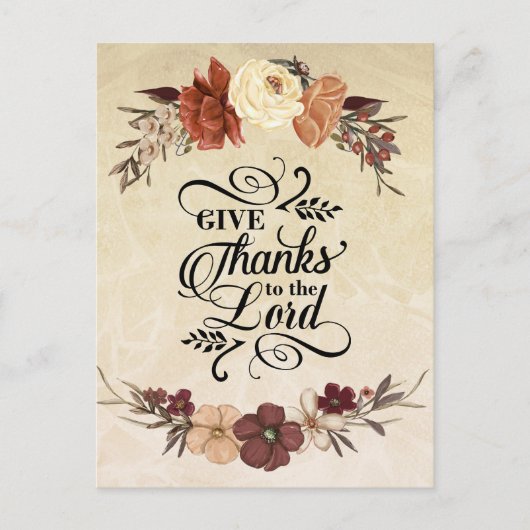 感謝を主に与える聖書の詩篇 感謝祭 ポストカード (正面)