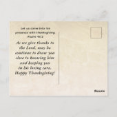 感謝を主に捧げる聖書の一節 感謝祭 ポストカード (裏面)