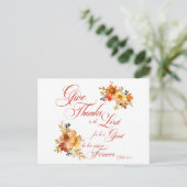 感謝を主に 《秋》 水彩花 ポストカード (スタンド正面)